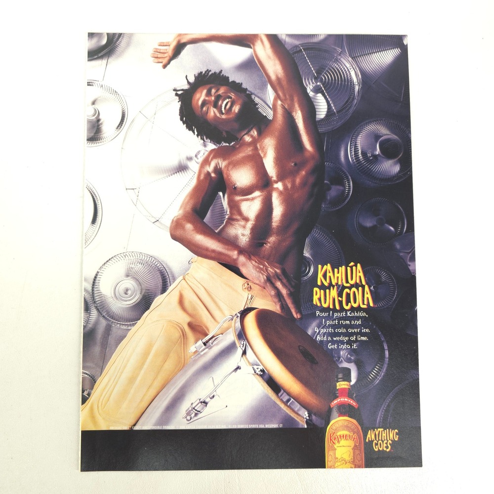 Kahlua Rum Cola Magazine Print Ad Maxim Vintage Y2K Bar Advertising Wall Decor